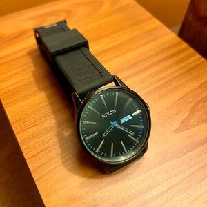 Nixon Sentry Watch - Black Silicone Japanese Quartz Movement